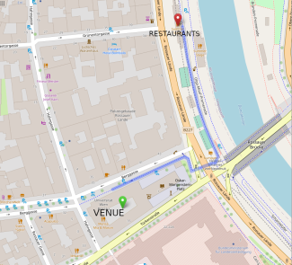 Map to lunch restaurants